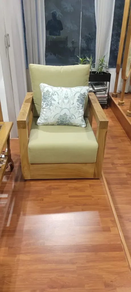 [NASF10679] Single Seater Sofa Teak - SMOOTH