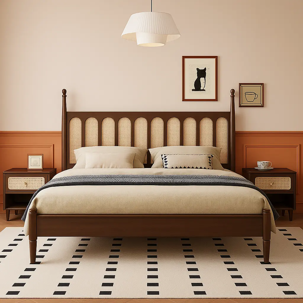 Double Bed - GLEEMOS (NT01 - Natural, No Storage, King Size  78" x 72")