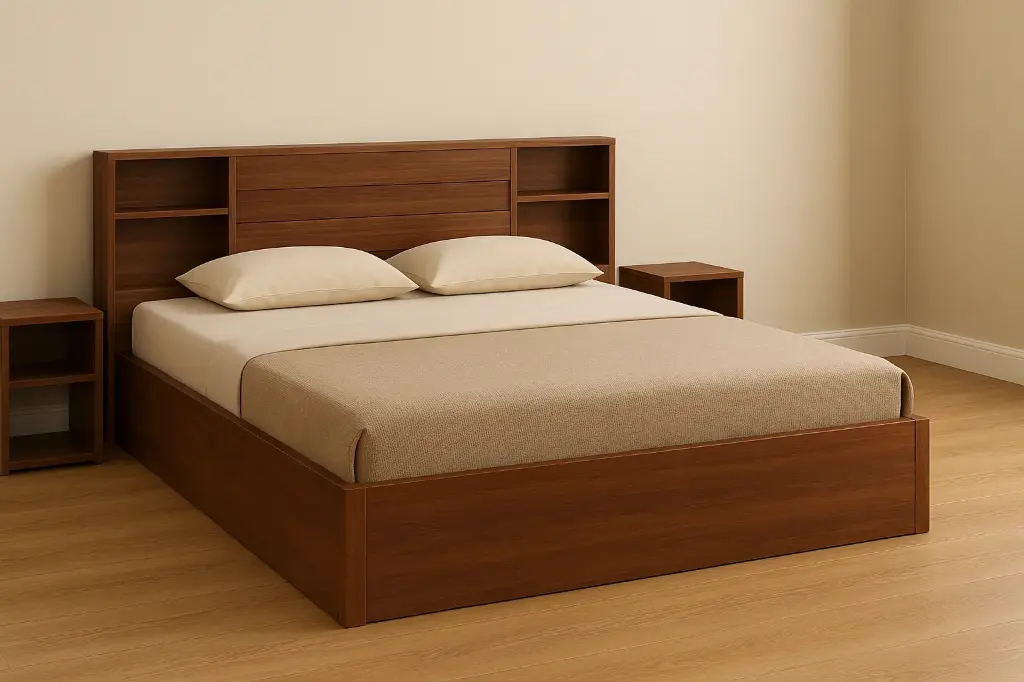 Double Bed - SMILEYENE (NT01 - Natural, No Storage, King Size  78" x 72")