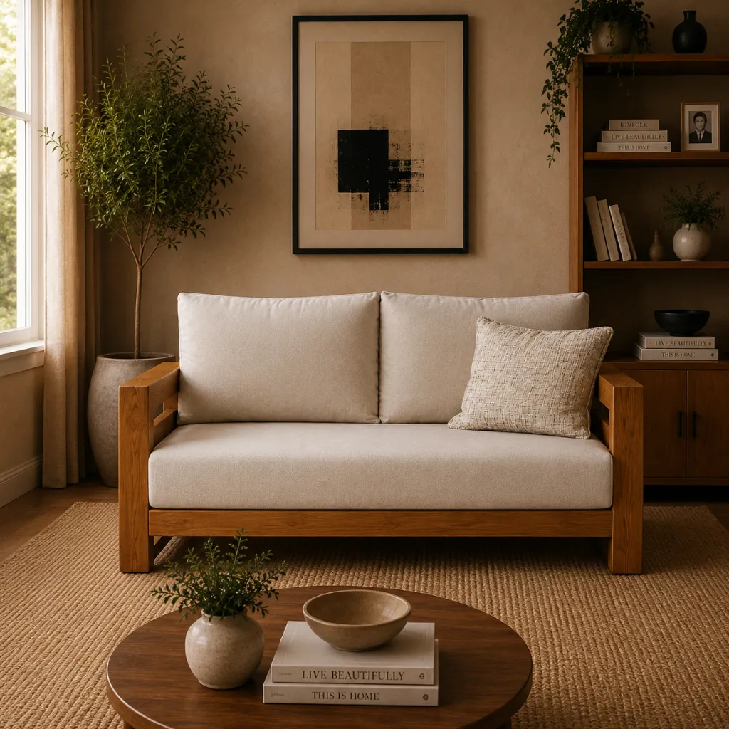 Two Seater Sofa - Elegant (NT01 - Natural, NR/Bailey [ Bailey 701 ])