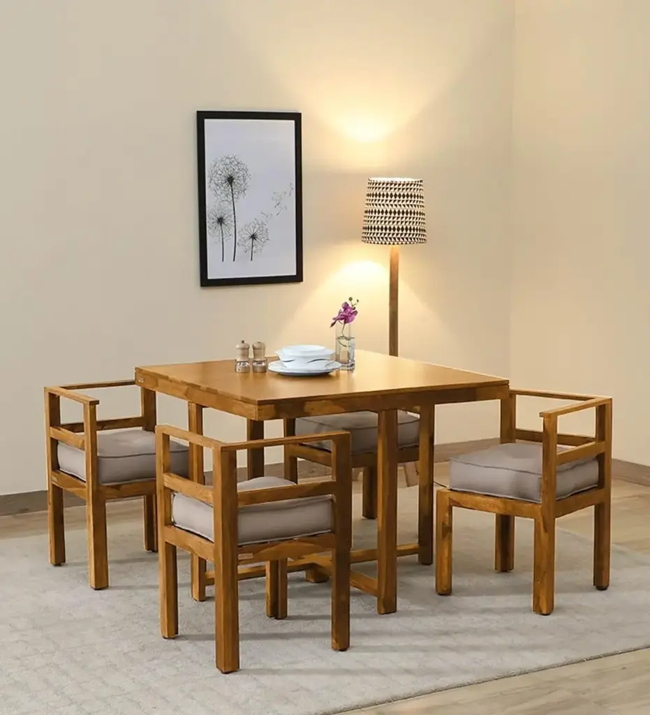 Dining Table - <Model> 4 Seater (NT01 - Natural, NR/Bailey [ Bailey 701 ])