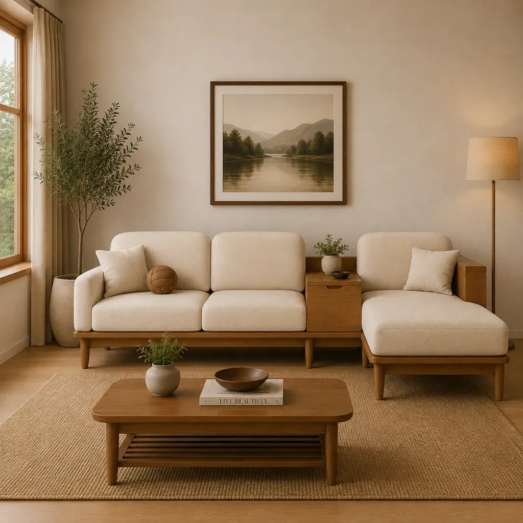 Sectional Sofa - Charmiq (NT01 - Natural, NR/Bailey [ Bailey 701 ])