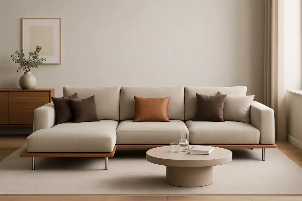 Sofa L Shape - ZESTLA (NR/Bailey [ Bailey 701 ])