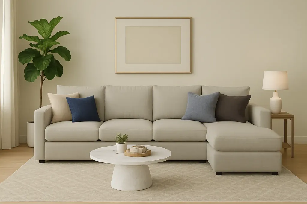 Sofa L Shape -VIBRAYA  (NR/Bailey [ Bailey 701 ])