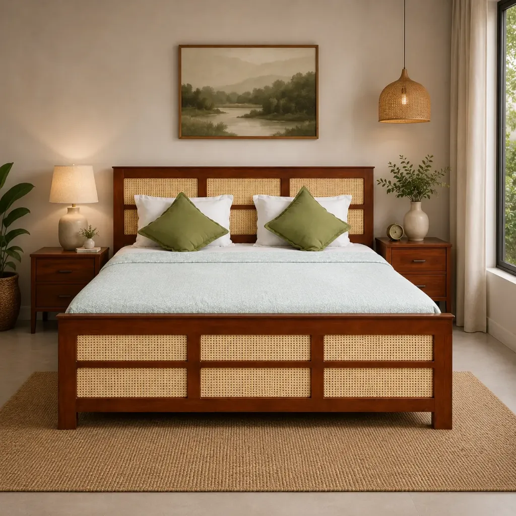 Double Bed - Castor (NT01 - Natural, No Storage, King Size  78" x 72")