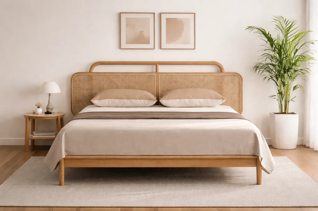 Double Bed - MERRILOOM (NT01 - Natural, No Storage, King Size  78" x 72")