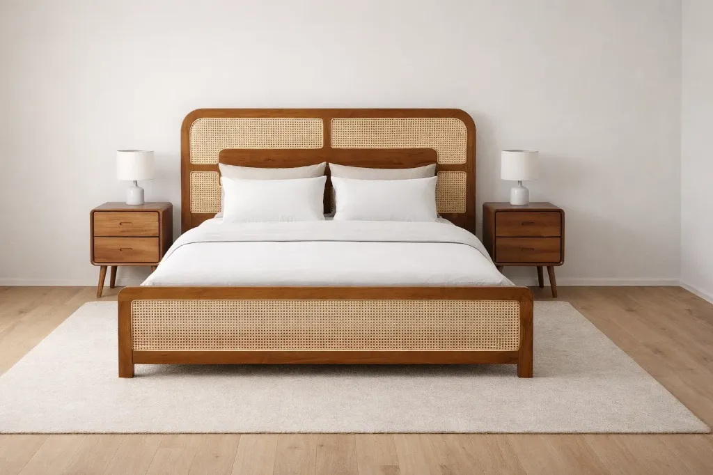 Double Bed - BLISSOAK (NT01 - Natural, No Storage, King Size  78" x 72")