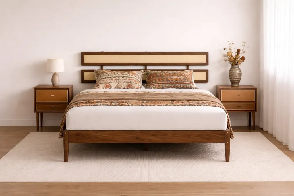Double Bed - SMILIRA (NT01 - Natural, No Storage, King Size  78" x 72")