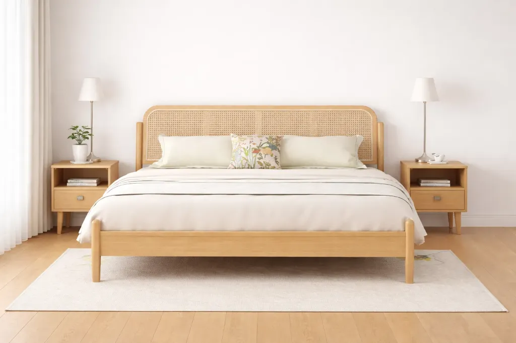 Double Bed - SERENWOOD (NT01 - Natural, No Storage, King Size  78" x 72")