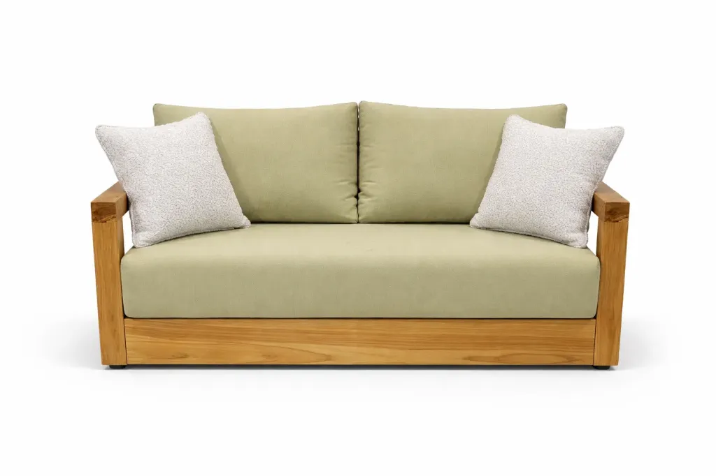 Two Seater Sofa - SMOOTH (44 Inches Seating, NT01 - Natural, NR/Bailey [ Bailey 701 ])