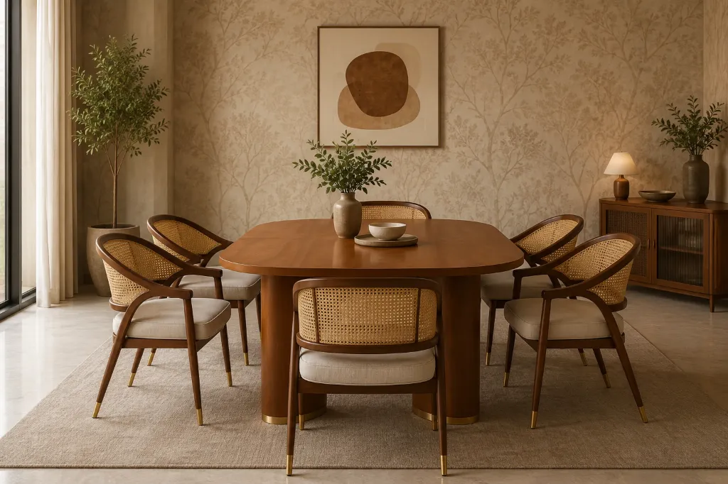 Dining Table(1+8) - SPOTLESS (NT01 - Natural, NR/Bailey [ Bailey 701 ])